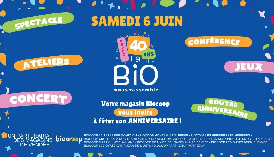 Invitation : 40 ans d'engagement pour la Bio, ça se fête ensemble ! 🎂🌿